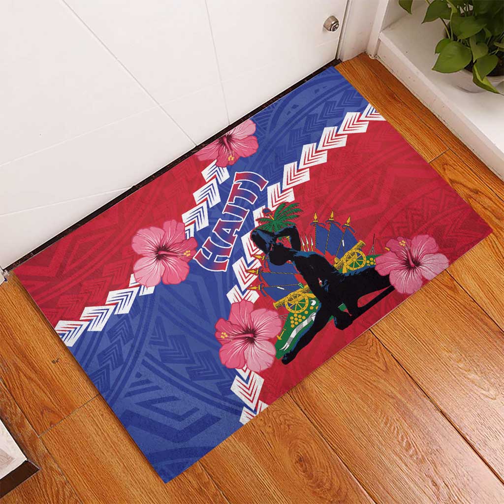 Haiti Neg Maron Rubber Doormat Coat Of Arms - Hisbicus Polynesian