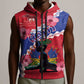 Haiti Neg Maron Sleeveless Zip Hoodie Coat Of Arms - Hisbicus Polynesian - African Pride