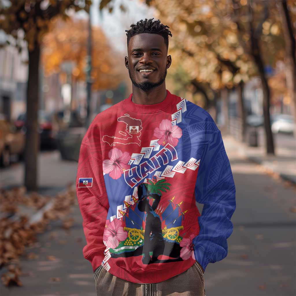 Haiti Neg Maron Sweatshirt Coat Of Arms - Hisbicus Polynesian