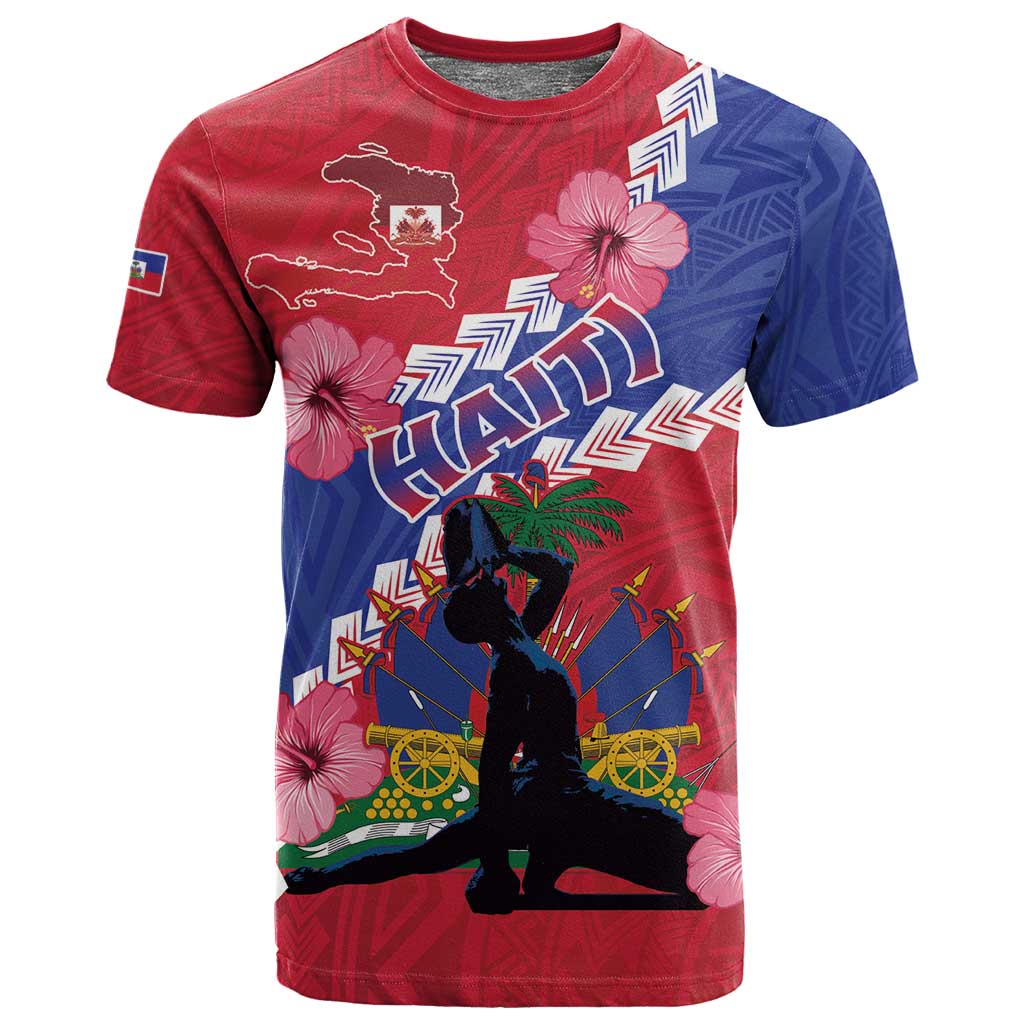 Haiti Neg Maron T shirt Coat Of Arms - Hisbicus Polynesian