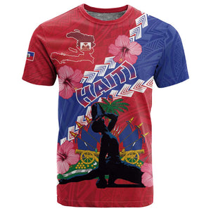 Haiti Neg Maron T shirt Coat Of Arms - Hisbicus Polynesian
