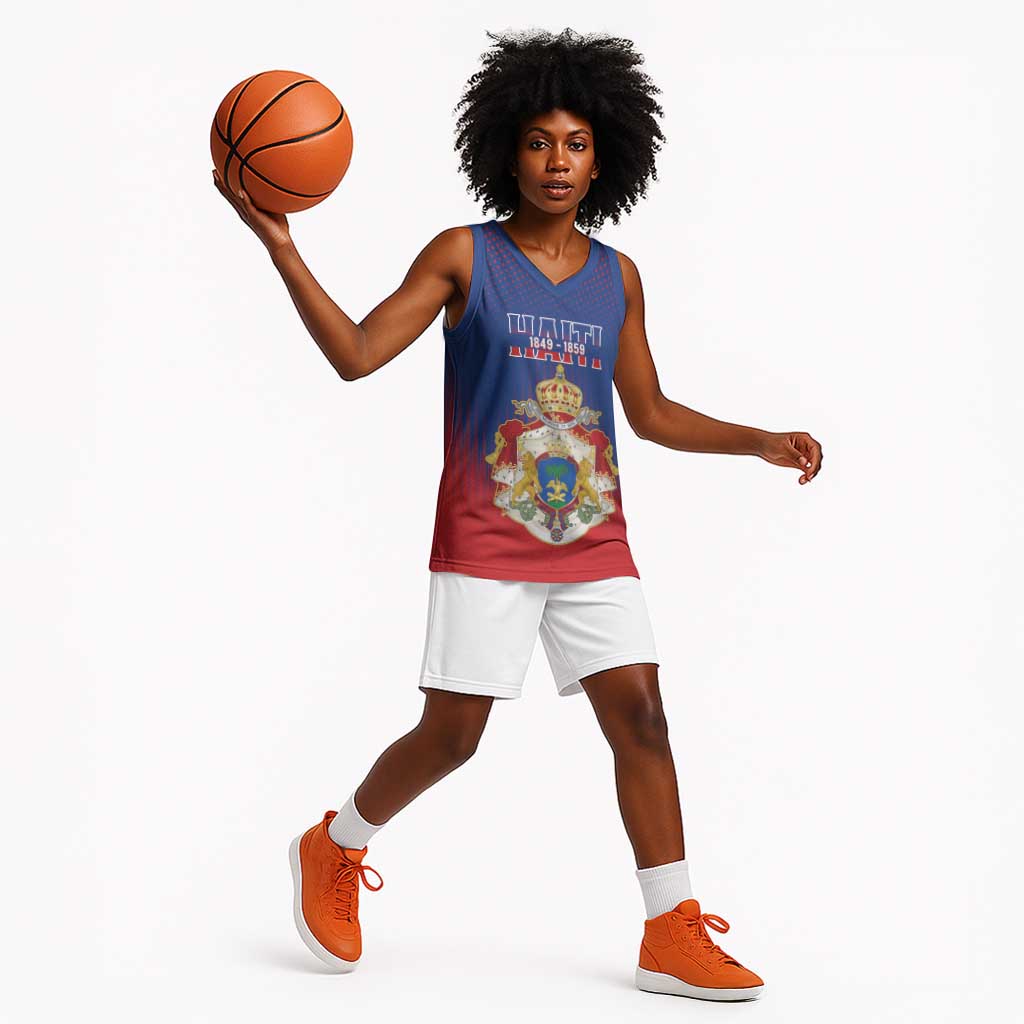 Personalized Anpi an Ayiti Basketball Jersey Imperial Coat Of Arms Flag Style LT15