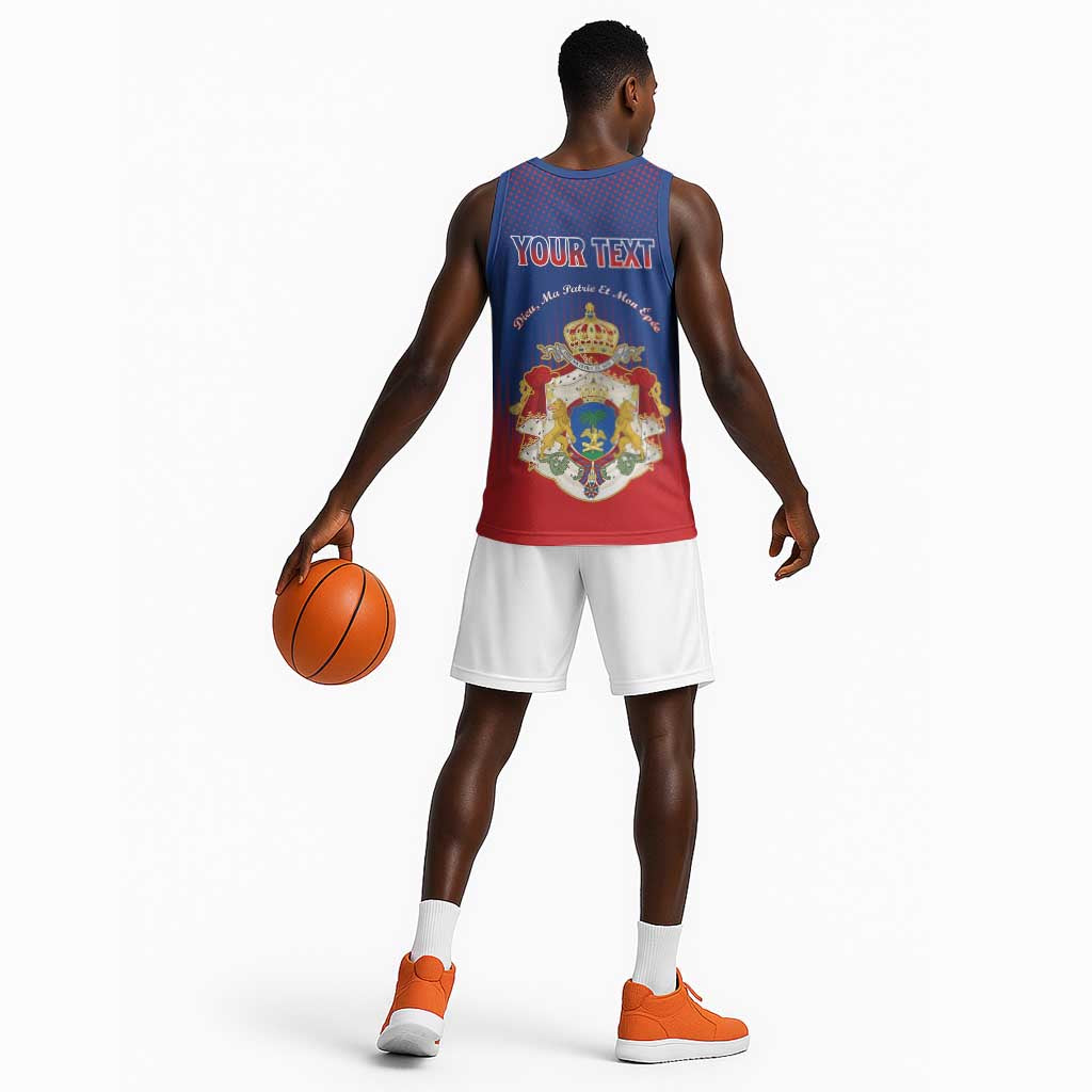 Personalized Anpi an Ayiti Basketball Jersey Imperial Coat Of Arms Flag Style LT15