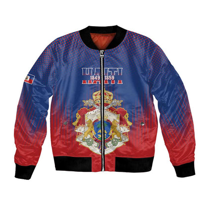 Personalized Anpi an Ayiti Bomber Jacket Imperial Coat Of Arms Flag Style