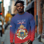 Personalized Anpi an Ayiti Long Sleeve Shirt Imperial Coat Of Arms Flag Style