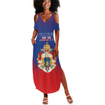 Personalized Anpi an Ayiti Summer Maxi Dress Imperial Coat Of Arms Flag Style