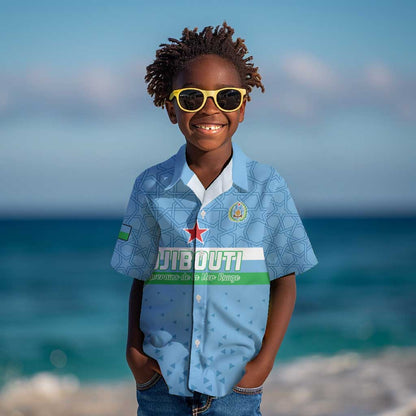 Custom Djibouti Football Kid Hawaiian Shirt Go Champions