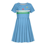 Custom Djibouti Football Kid Short Sleeve Dress Go Champions