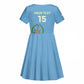Custom Djibouti Football Kid Short Sleeve Dress Go Champions