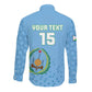 Custom Djibouti Football Long Sleeve Button Shirt Go Champions