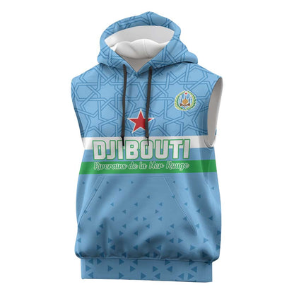 Custom Djibouti Football Sleeveless Hoodie Go Champions - African Pride