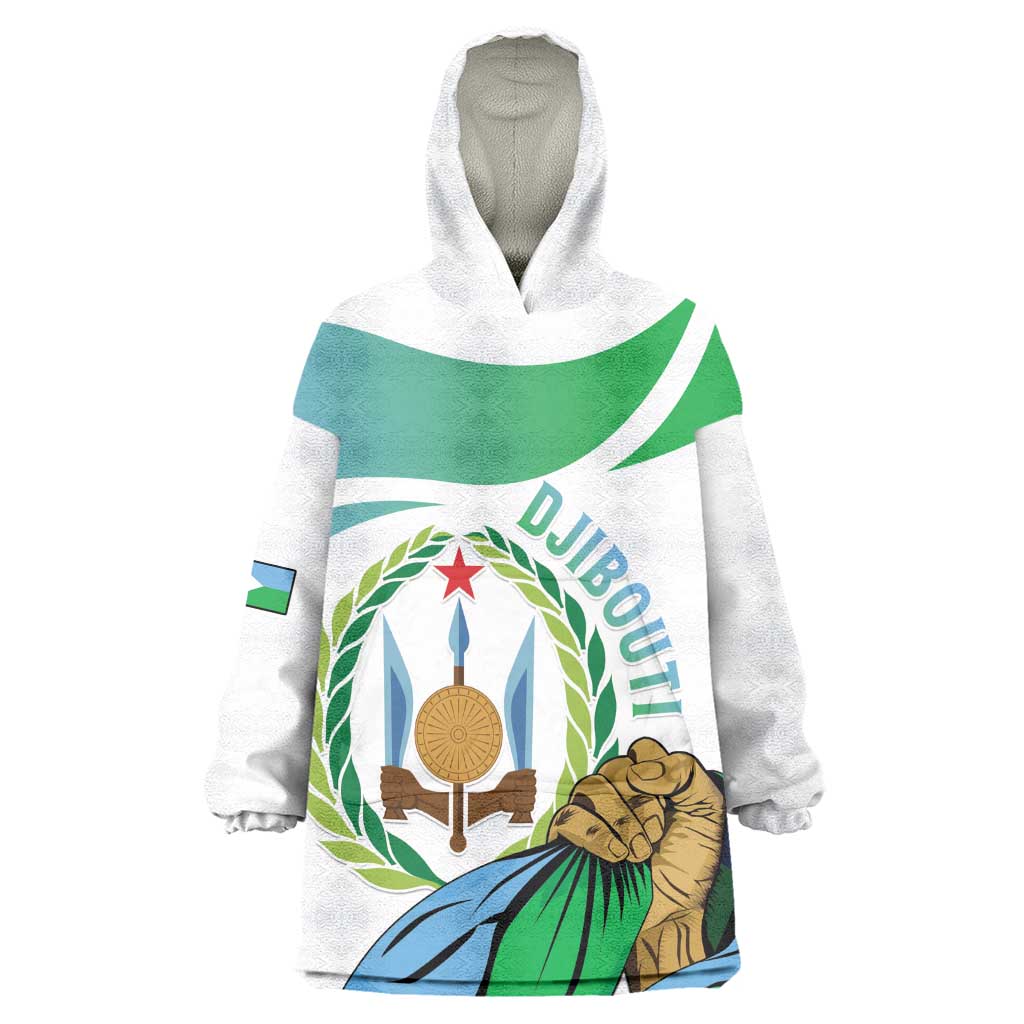 Personalized Happy Djibouti Kid Wearable Blanket Hoodie Independence Day