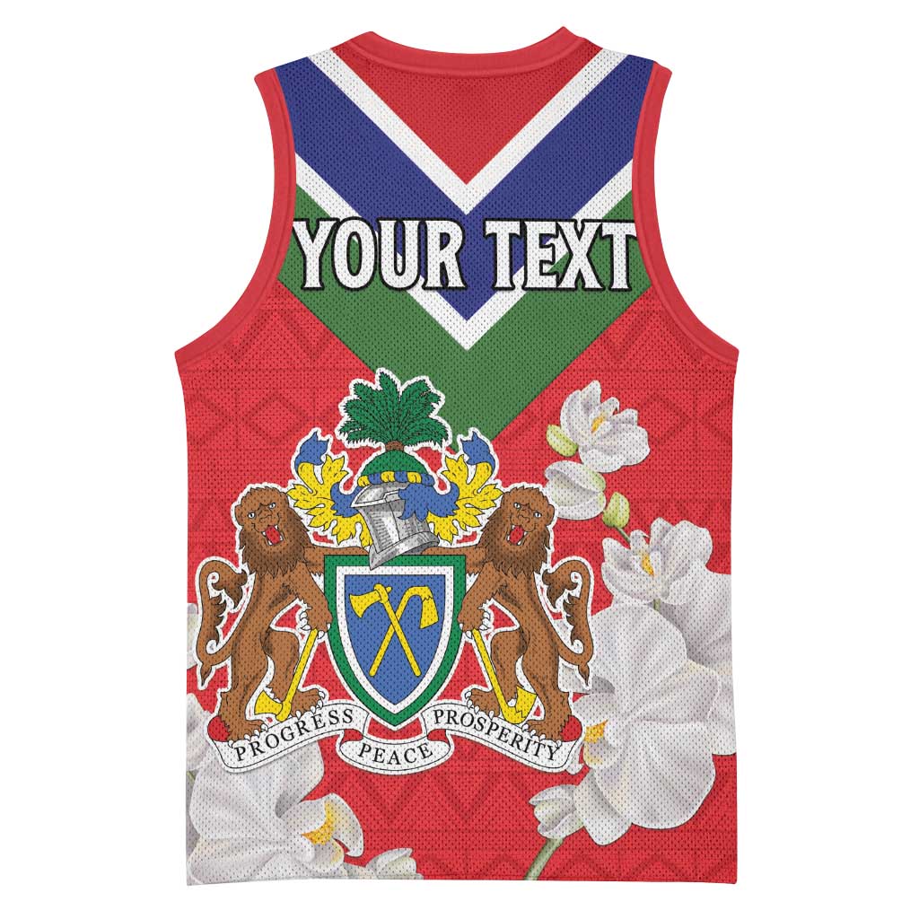 Personalized Gambia Basketball Jersey Coat Of Arms - African Pattern LT15