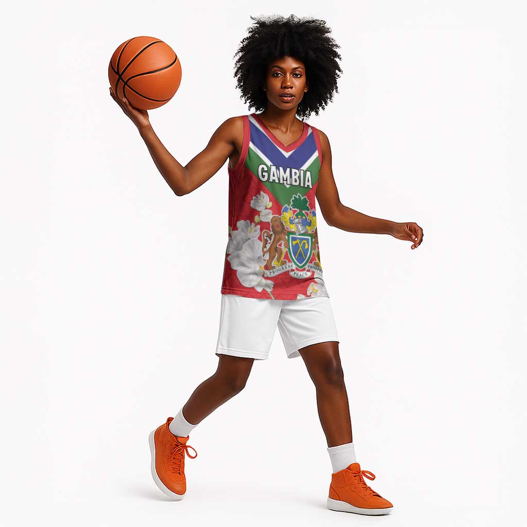 Personalized Gambia Basketball Jersey Coat Of Arms - African Pattern LT15