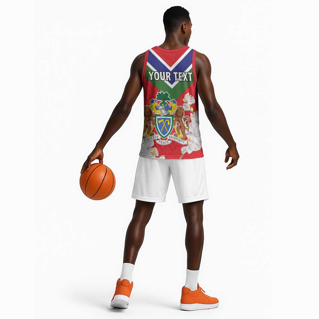 Personalized Gambia Basketball Jersey Coat Of Arms - African Pattern LT15