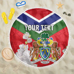 Personalized Gambia Beach Blanket Coat Of Arms - African Pattern