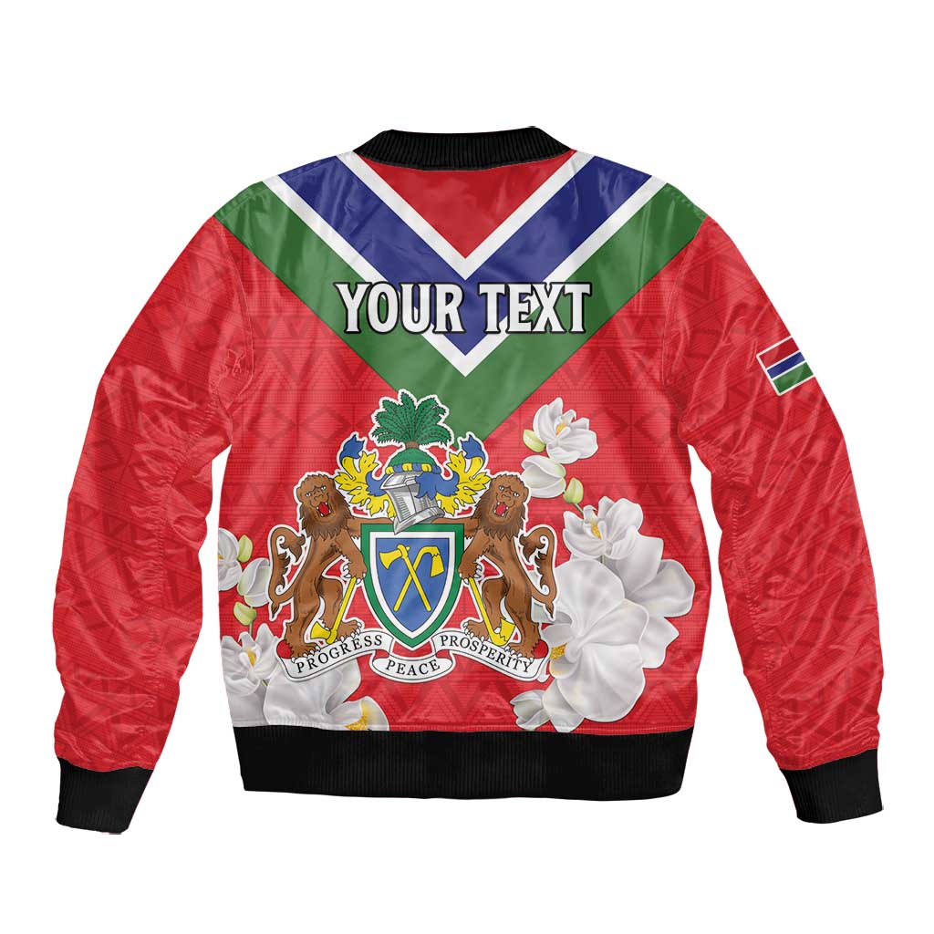 Personalized Gambia Bomber Jacket Coat Of Arms - African Pattern