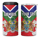 Personalized Gambia 4 in 1 Can Cooler Tumbler Coat Of Arms - African Pattern
