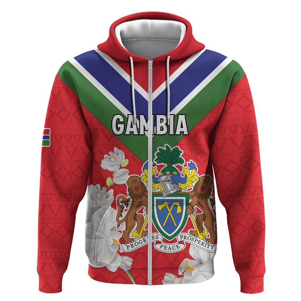 Personalized Gambia Hoodie Coat Of Arms - African Pattern