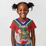 Personalized Gambia Kid T shirt Coat Of Arms - African Pattern