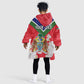 Personalized Gambia Kid Wearable Blanket Hoodie Coat Of Arms - African Pattern