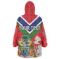 Personalized Gambia Kid Wearable Blanket Hoodie Coat Of Arms - African Pattern