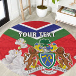 Personalized Gambia Round Carpet Coat Of Arms - African Pattern