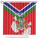 Personalized Gambia Shower Curtain Coat Of Arms - African Pattern