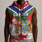 Personalized Gambia Sleeveless Zip Hoodie Coat Of Arms - African Pattern - African Pride