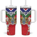 Personalized Gambia Tumbler With Handle Coat Of Arms - African Pattern