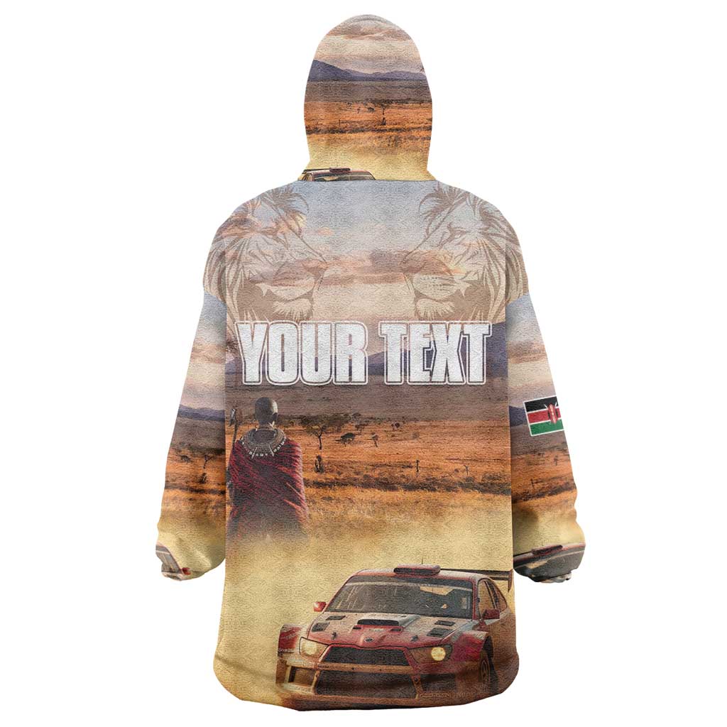 Personalized Kenya Safari Racing Car Kid Wearable Blanket Hoodie Come On Kenyan