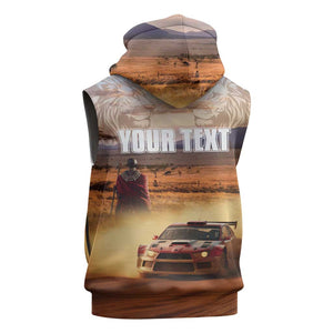 Personalized Kenya Safari Racing Car Sleeveless Hoodie Come On Kenyan - African Pride