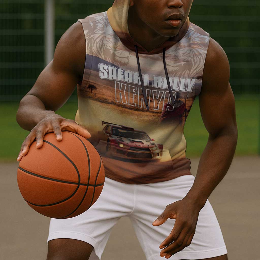 Personalized Kenya Safari Racing Car Sleeveless Hoodie Come On Kenyan - African Pride