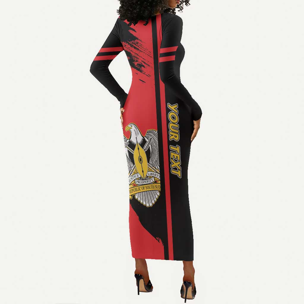 Personalized South Sudan With Coat Of Arms Long Sleeve Bodycon Dress Sporty Style LT15