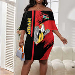 Personalized South Sudan With Coat Of Arms Off Shoulder Short Dress Sporty Style