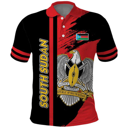 Personalized South Sudan With Coat Of Arms Polo Shirt Sporty Style