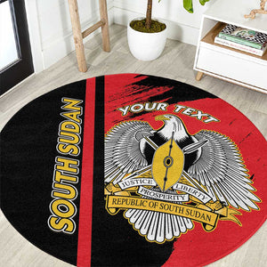 Personalized South Sudan With Coat Of Arms Round Carpet Sporty Style