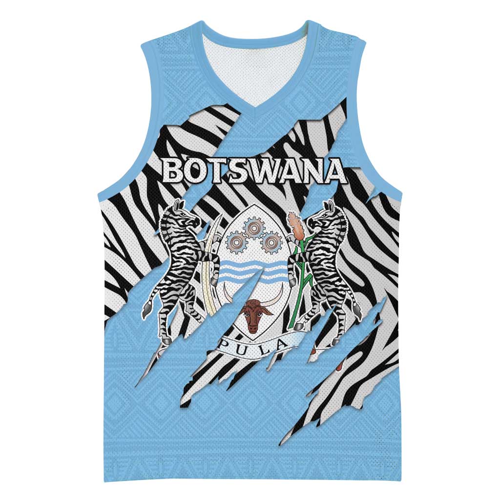 Personalized Lefatshe la Botswana Basketball Jersey Coat Of Arms - African and Zebra Patterns LT15