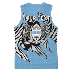 Personalized Lefatshe la Botswana Basketball Jersey Coat Of Arms - African and Zebra Patterns LT15