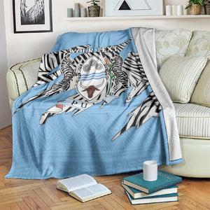 Personalized Lefatshe la Botswana Blanket Coat Of Arms - African and Zebra Patterns