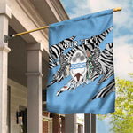 Personalized Lefatshe la Botswana Garden Flag Coat Of Arms - African and Zebra Patterns