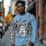 Personalized Lefatshe la Botswana Long Sleeve Shirt Coat Of Arms - African and Zebra Patterns