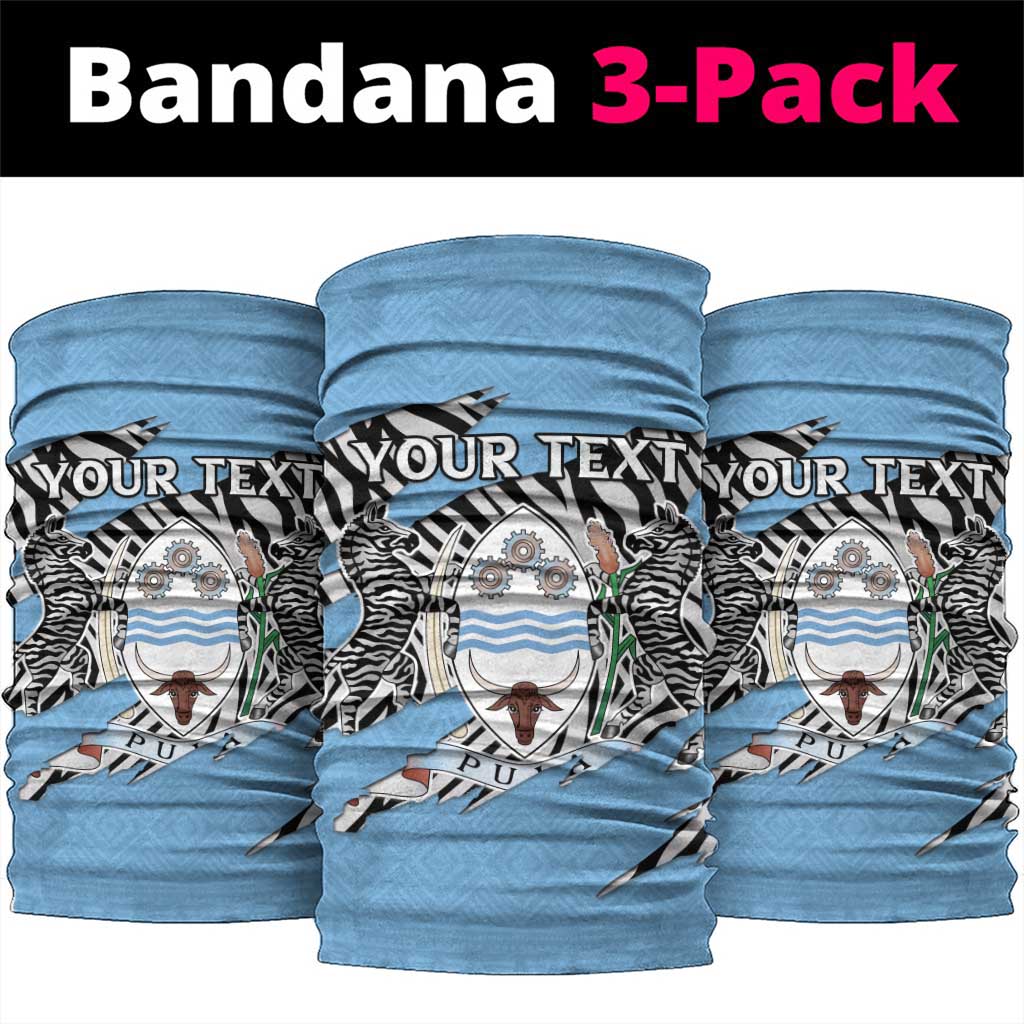 Personalized Lefatshe la Botswana Neck Gaiter Coat Of Arms - African and Zebra Patterns LT15