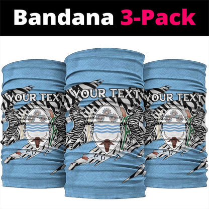 Personalized Lefatshe la Botswana Neck Gaiter Coat Of Arms - African and Zebra Patterns LT15