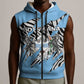 Personalized Lefatshe la Botswana Sleeveless Zip Hoodie Coat Of Arms - African and Zebra Patterns - African Pride