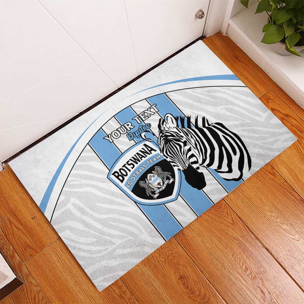 Custom Lefatshe la Botswana Football Rubber Doormat Come On Dipitse