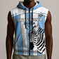 Custom Lefatshe la Botswana Football Sleeveless Zip Hoodie Come On Dipitse - African Pride