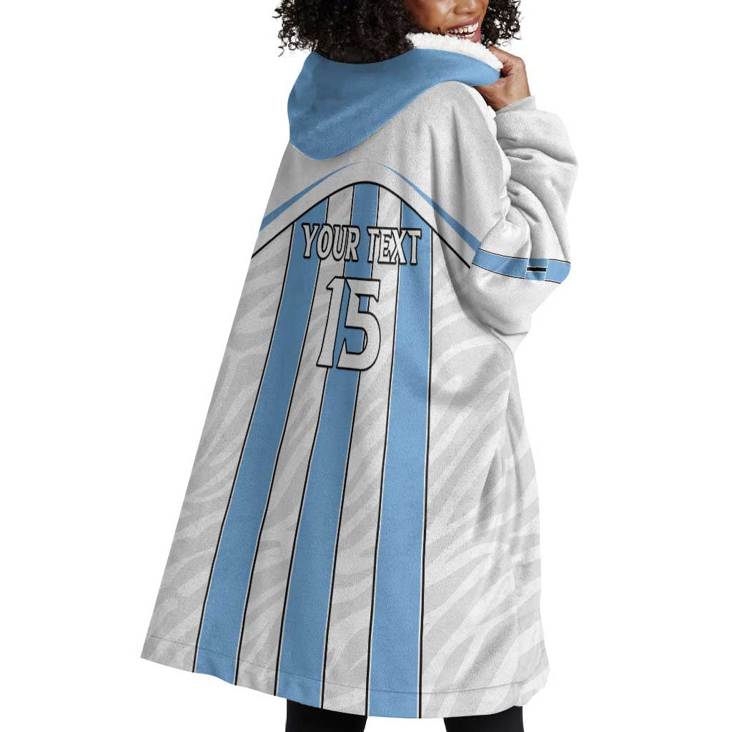 Custom Lefatshe la Botswana Football Wearable Blanket Hoodie Come On Dipitse