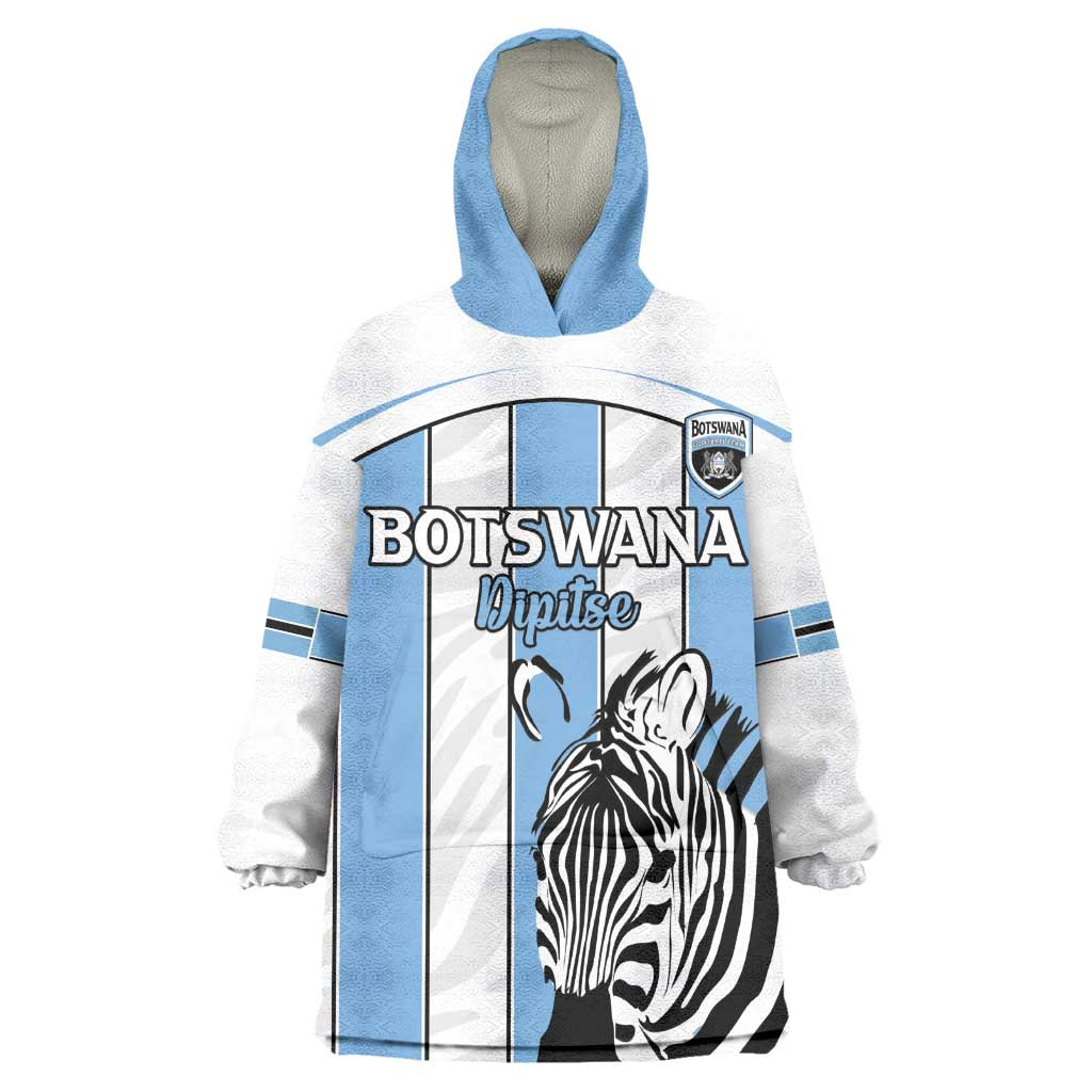 Custom Lefatshe la Botswana Football Wearable Blanket Hoodie Come On Dipitse
