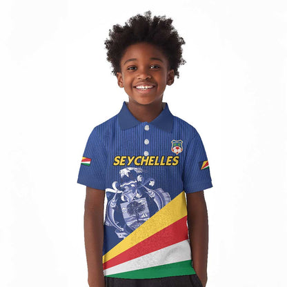 Custom Seychelles Beach Soccer 2025 Kid Polo Shirt Go Champions Sesel